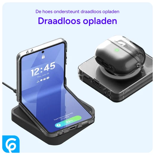 Samsung Galaxy Z Flip 7 Hoesje Hard Back Cover met MagSafe Transparant afbeelding 5