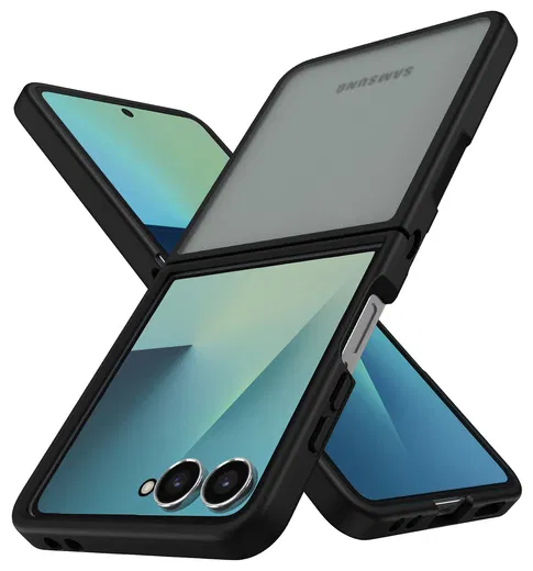 Samsung Galaxy Z Flip 7 Hoesje Back Cover Matte Zwart afbeelding 3