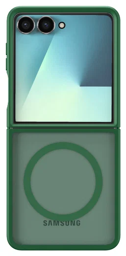 Samsung Galaxy Z Flip 7 Hoesje met MagSafe Back Cover Matte Groen afbeelding 4