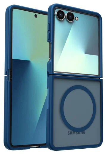 Samsung Galaxy Z Flip 7 Hoesje met MagSafe Back Cover Matte Blauw afbeelding 1
