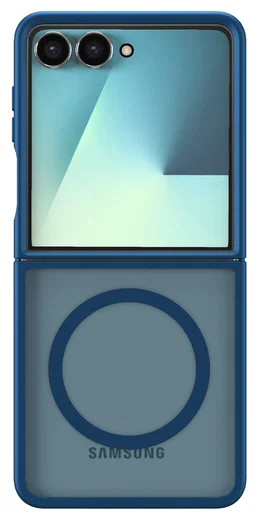 Samsung Galaxy Z Flip 7 Hoesje met MagSafe Back Cover Matte Blauw afbeelding 4
