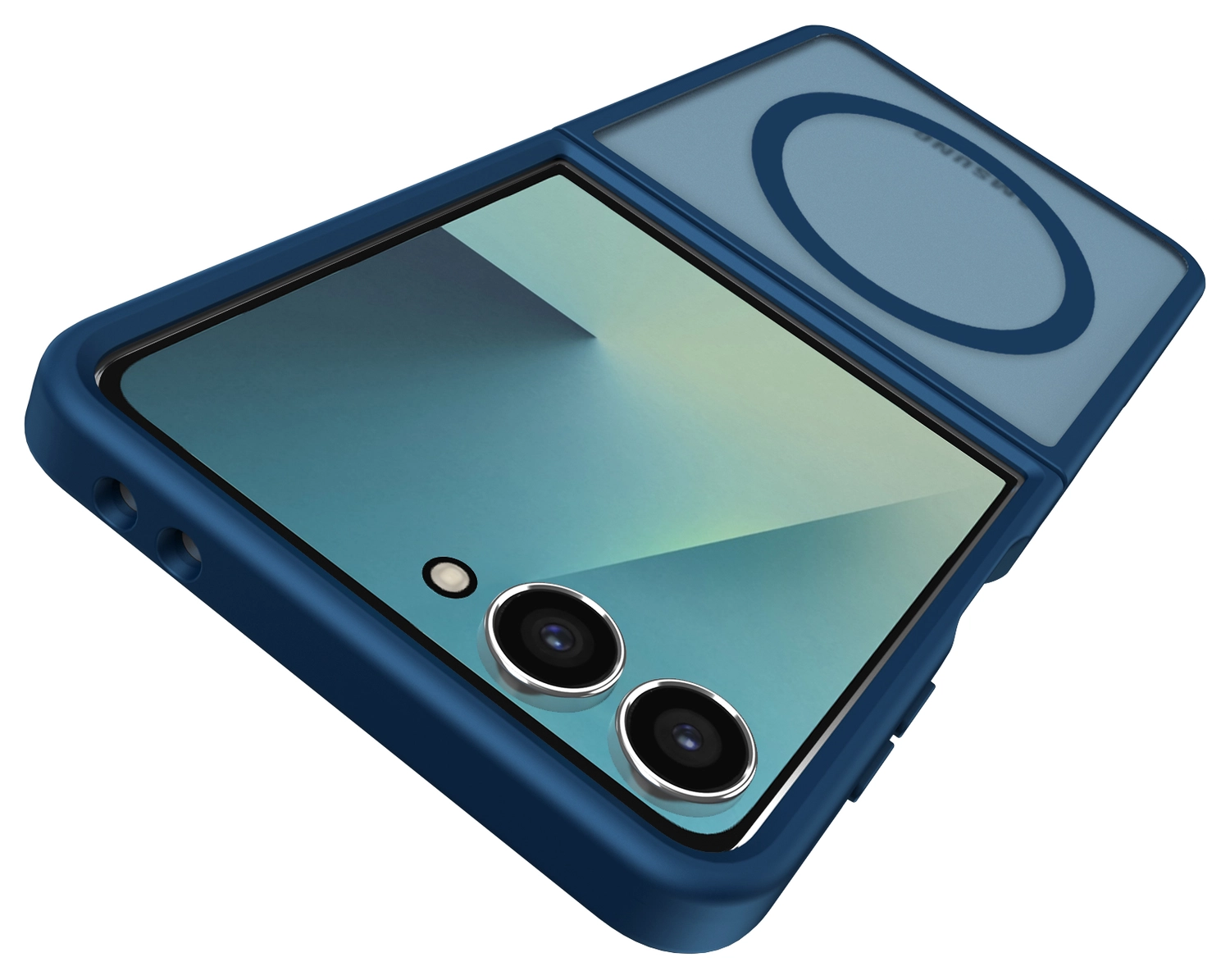 Samsung Galaxy Z Flip 7 Hoesje met MagSafe Back Cover Matte Blauw afbeelding 6