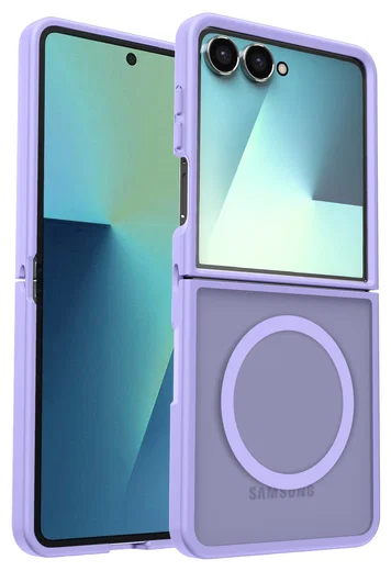 Samsung Galaxy Z Flip 7 Hoesje met MagSafe Back Cover Matte Paars afbeelding 1