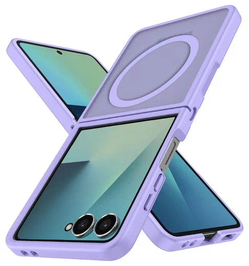 Samsung Galaxy Z Flip 7 Hoesje met MagSafe Back Cover Matte Paars afbeelding 2