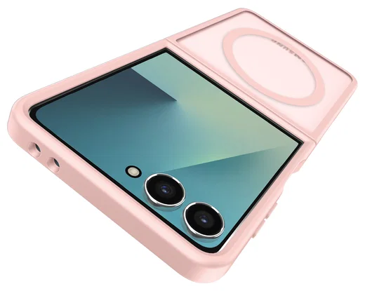 Samsung Galaxy Z Flip 7 Hoesje met MagSafe Back Cover Matte Roze afbeelding 9