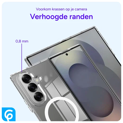 Samsung Galaxy Z Fold 7 Hoesje Hard Back Cover met MagSafe Transparant afbeelding 5
