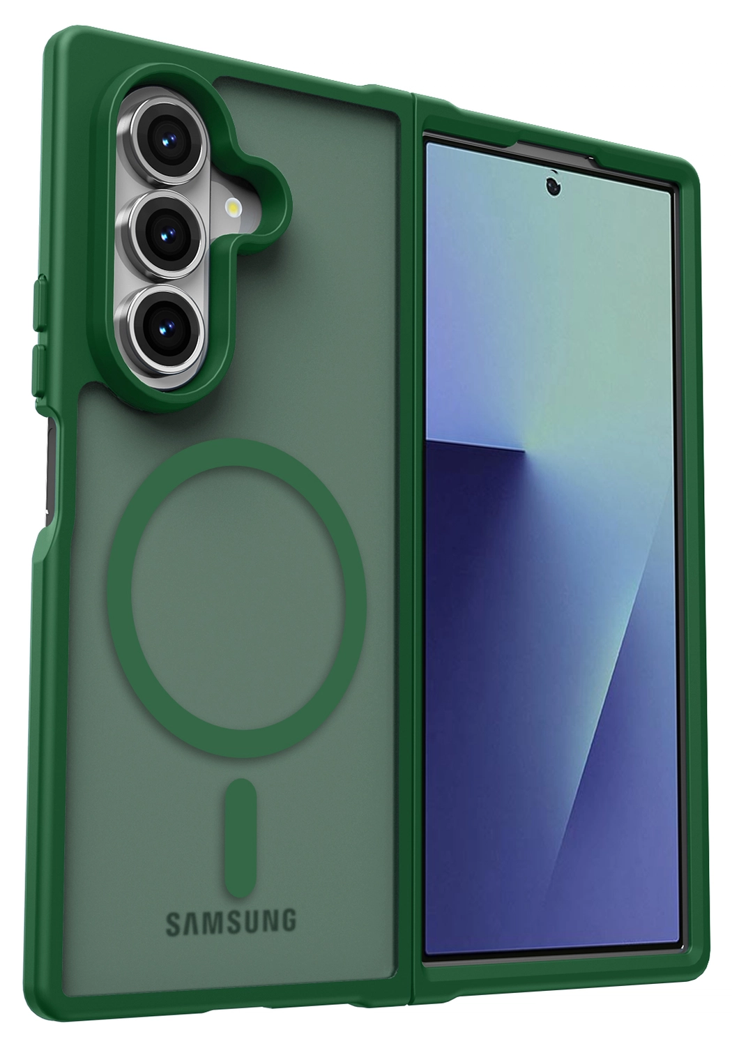 Samsung Galaxy Z Fold 7 Hoesje met MagSafe Back Cover Matte Groen afbeelding 5
