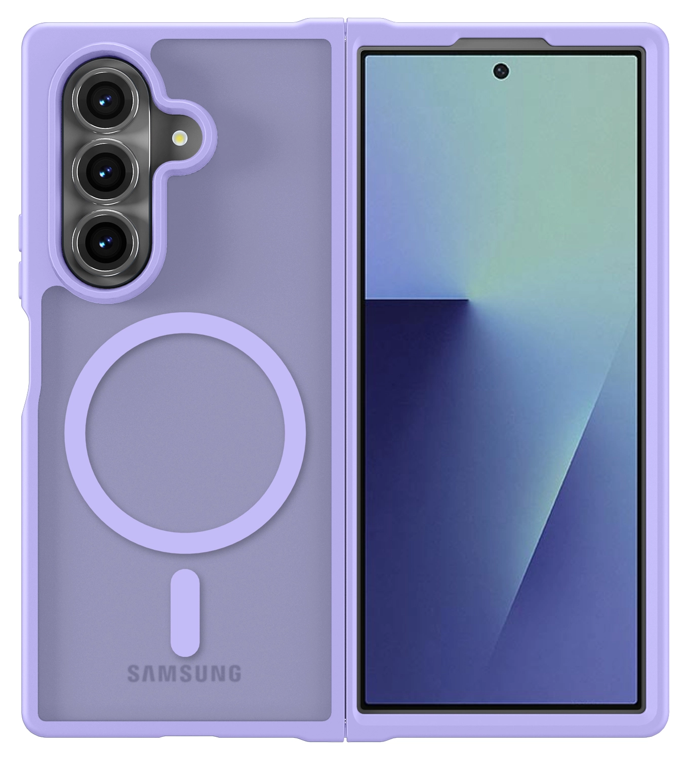 Samsung Galaxy Z Fold 7 Hoesje met MagSafe Back Cover Matte Paars afbeelding 1