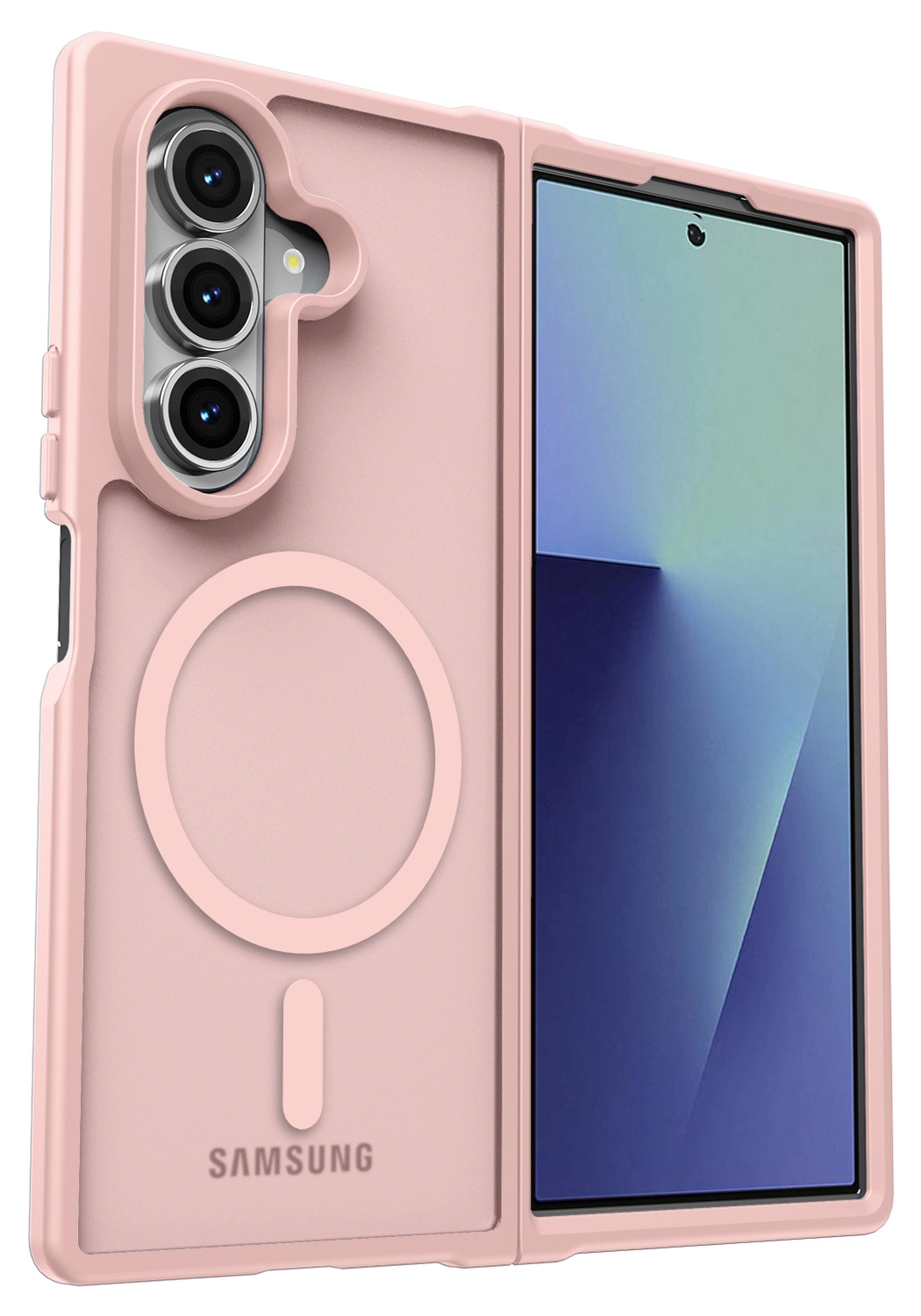 Samsung Galaxy Z Fold 7 Hoesje met MagSafe Back Cover Matte Roze afbeelding 5