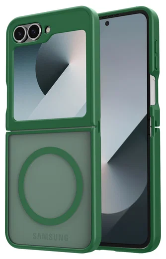 Samsung Galaxy Z Flip 7 FE / 6 Hoesje met MagSafe Back Cover Matte Groen afbeelding 1