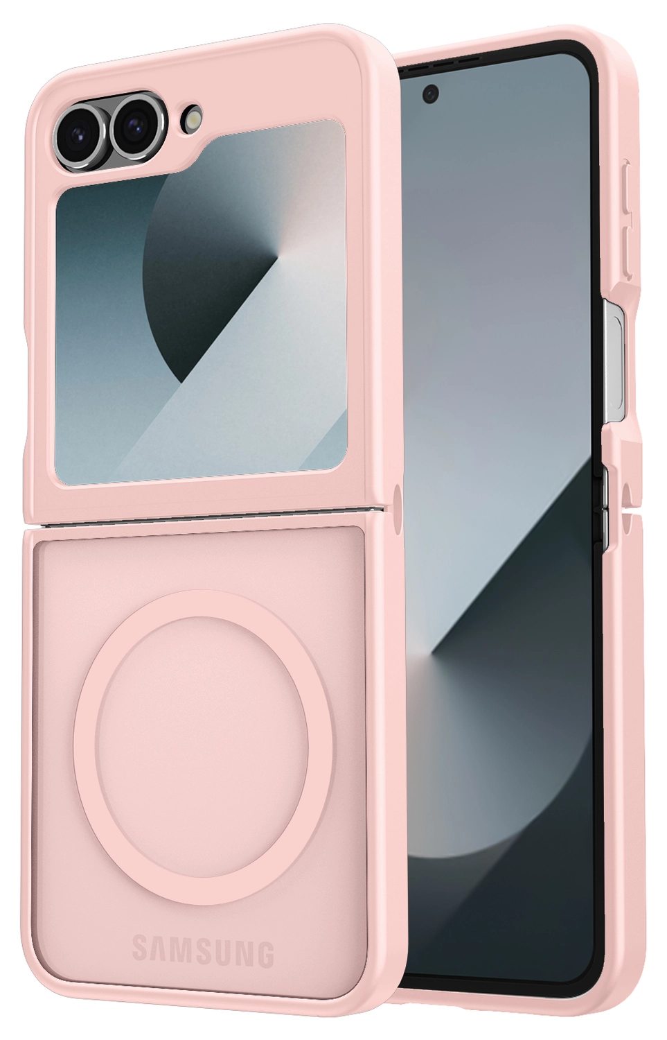 Samsung Galaxy Z Flip 7 FE / 6 Hoesje met MagSafe Back Cover Matte Roze afbeelding 1