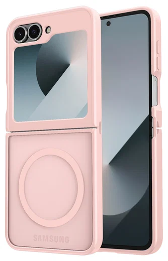 Samsung Galaxy Z Flip 7 FE / 6 Hoesje met MagSafe Back Cover Matte Roze afbeelding 1