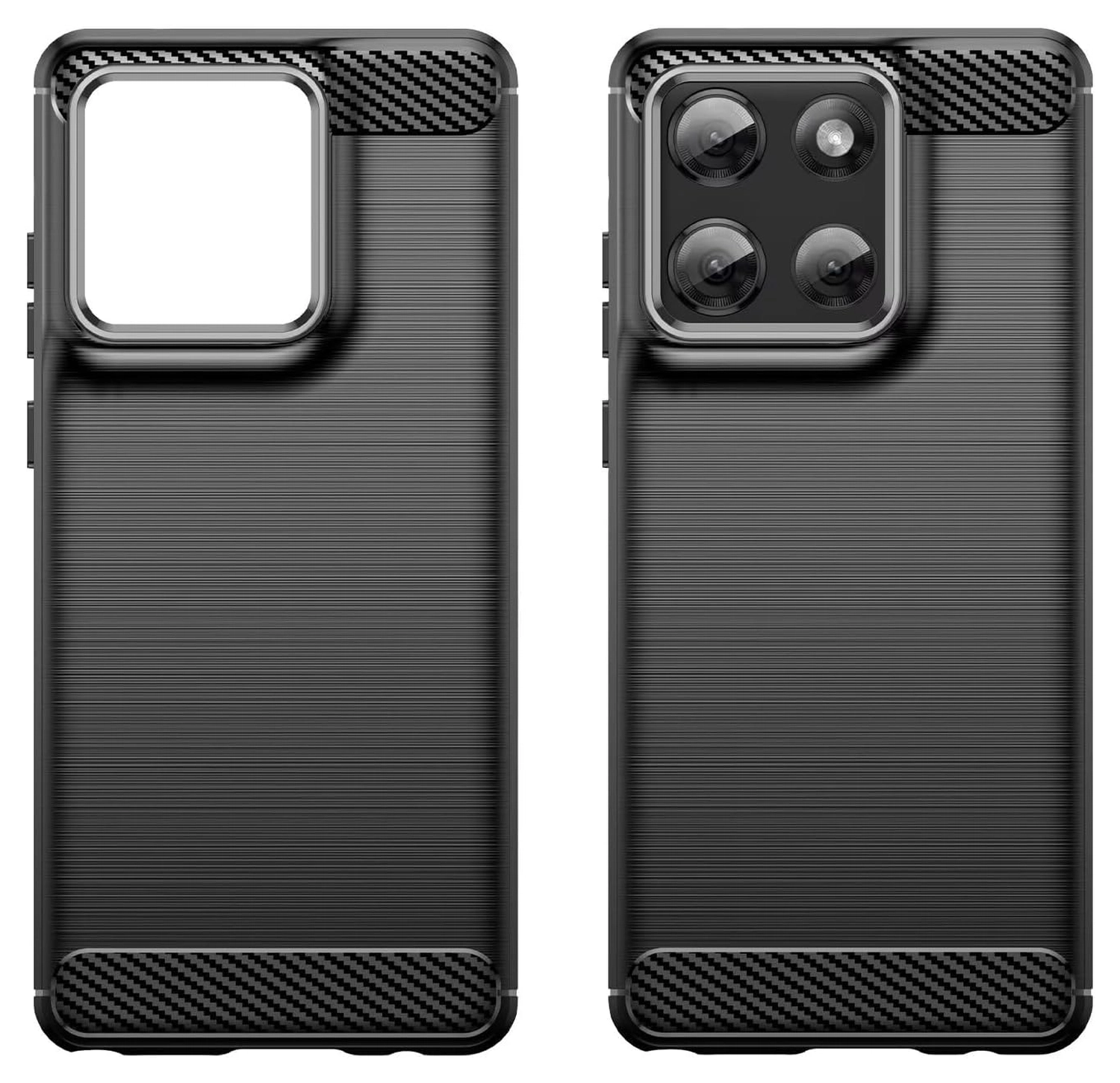 Motorola Moto G86 Hoesje Geborsteld TPU Flexibele Back Cover Zwart afbeelding 2