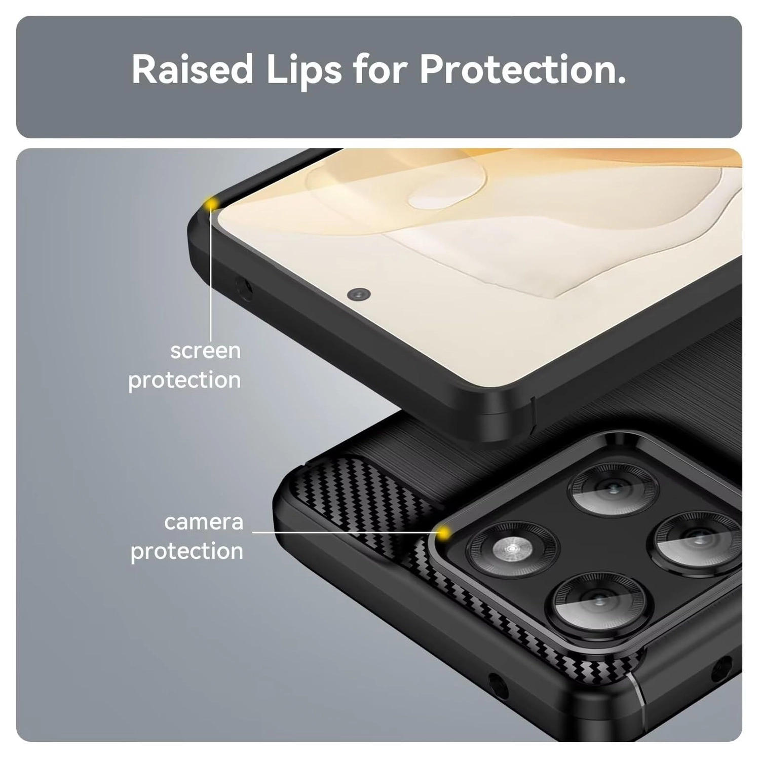 Motorola Moto G86 Hoesje Geborsteld TPU Flexibele Back Cover Zwart afbeelding 7