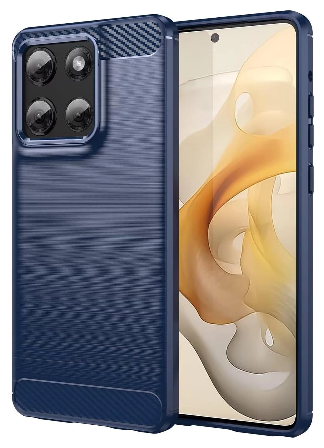 Motorola Moto G86 Hoesje Geborsteld TPU Flexibele Back Cover Blauw afbeelding 1