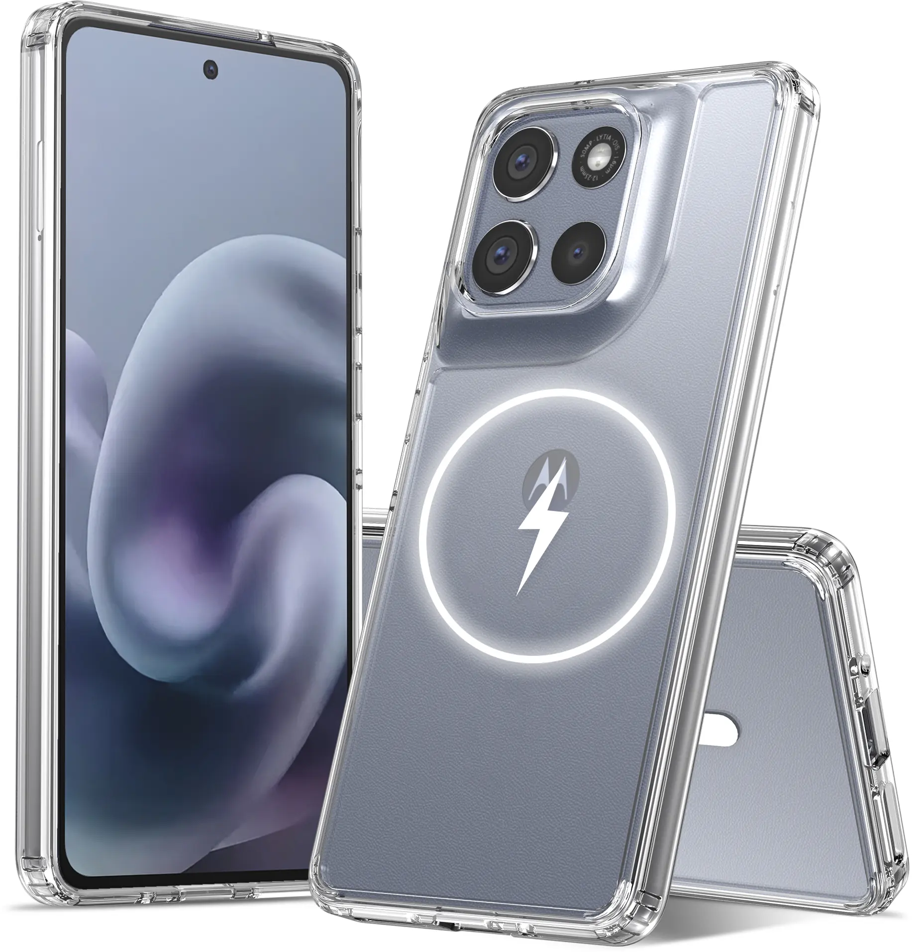 Motorola Moto G86 Hoesje Hard Back Cover met MagSafe Transparant afbeelding 1