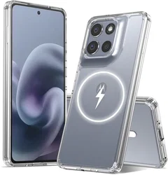 Motorola Moto G86 Hoesje Hard Back Cover met MagSafe Transparant afbeelding