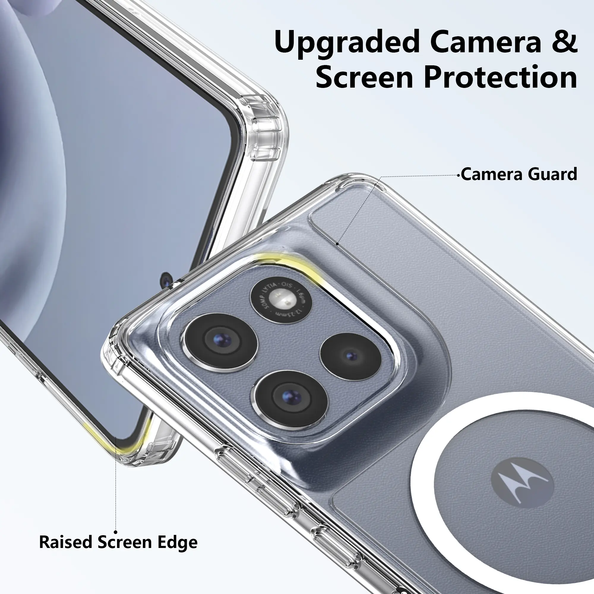 Motorola Moto G86 Hoesje Hard Back Cover met MagSafe Transparant afbeelding 6