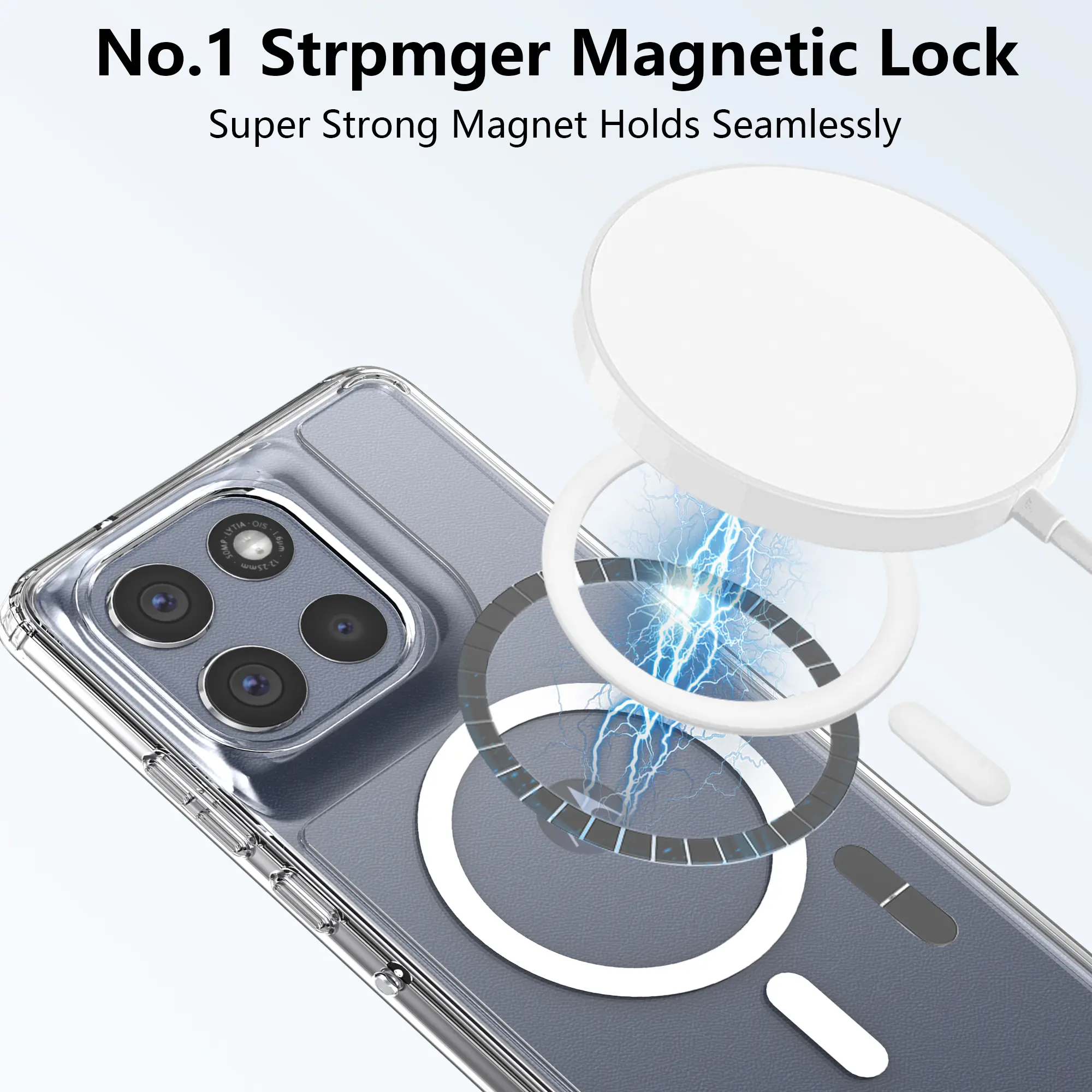 Motorola Moto G86 Hoesje Hard Back Cover met MagSafe Transparant afbeelding 3