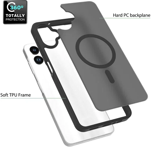 Samsung Galaxy A06 Hoesje met MagSafe Back Cover Matte Zwart afbeelding 7