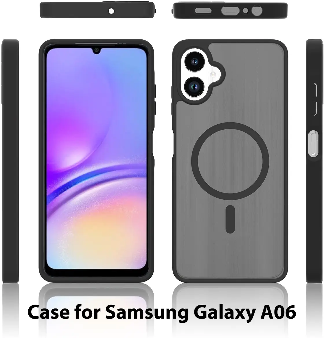 Samsung Galaxy A06 Hoesje met MagSafe Back Cover Matte Zwart afbeelding 11