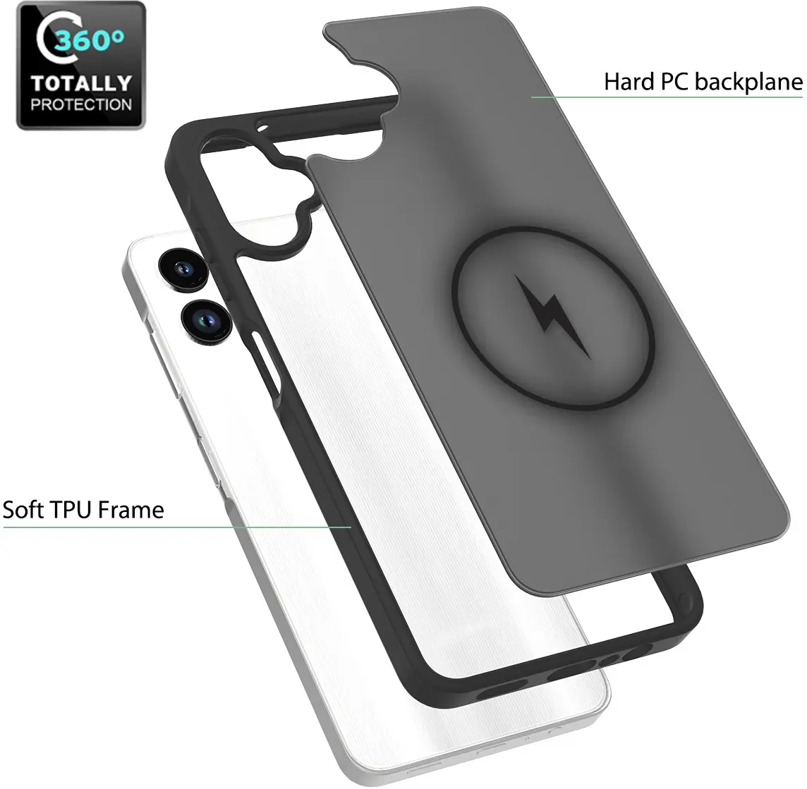 Samsung Galaxy A06 Hoesje met MagSafe Back Cover Matte Zwart afbeelding 10