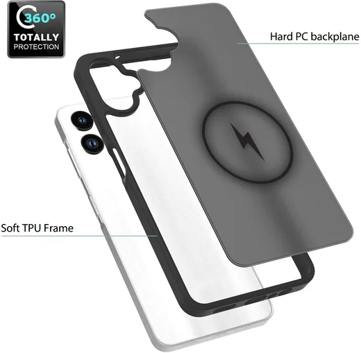 Samsung Galaxy A06 Hoesje met MagSafe Back Cover Matte Zwart afbeelding 10