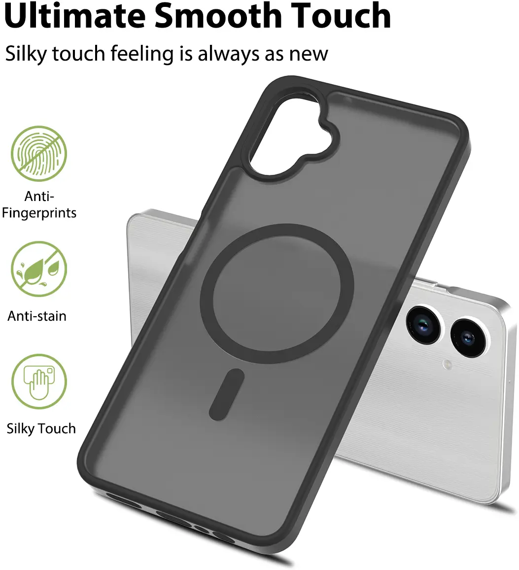 Samsung Galaxy A06 Hoesje met MagSafe Back Cover Matte Zwart afbeelding 2