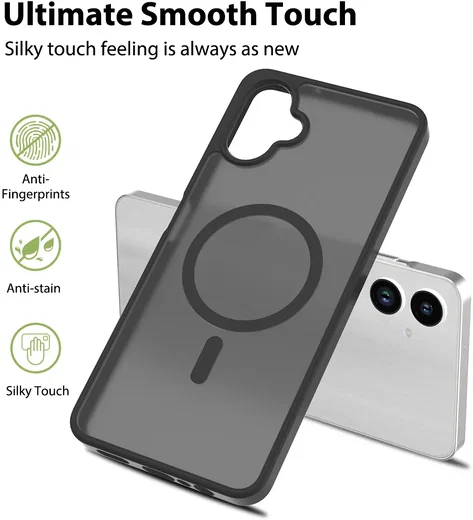 Samsung Galaxy A06 Hoesje met MagSafe Back Cover Matte Zwart afbeelding 2