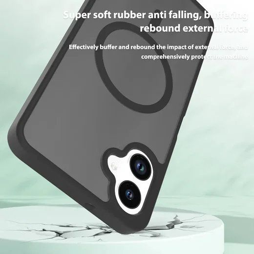 Samsung Galaxy A06 Hoesje met MagSafe Back Cover Matte Zwart afbeelding 5