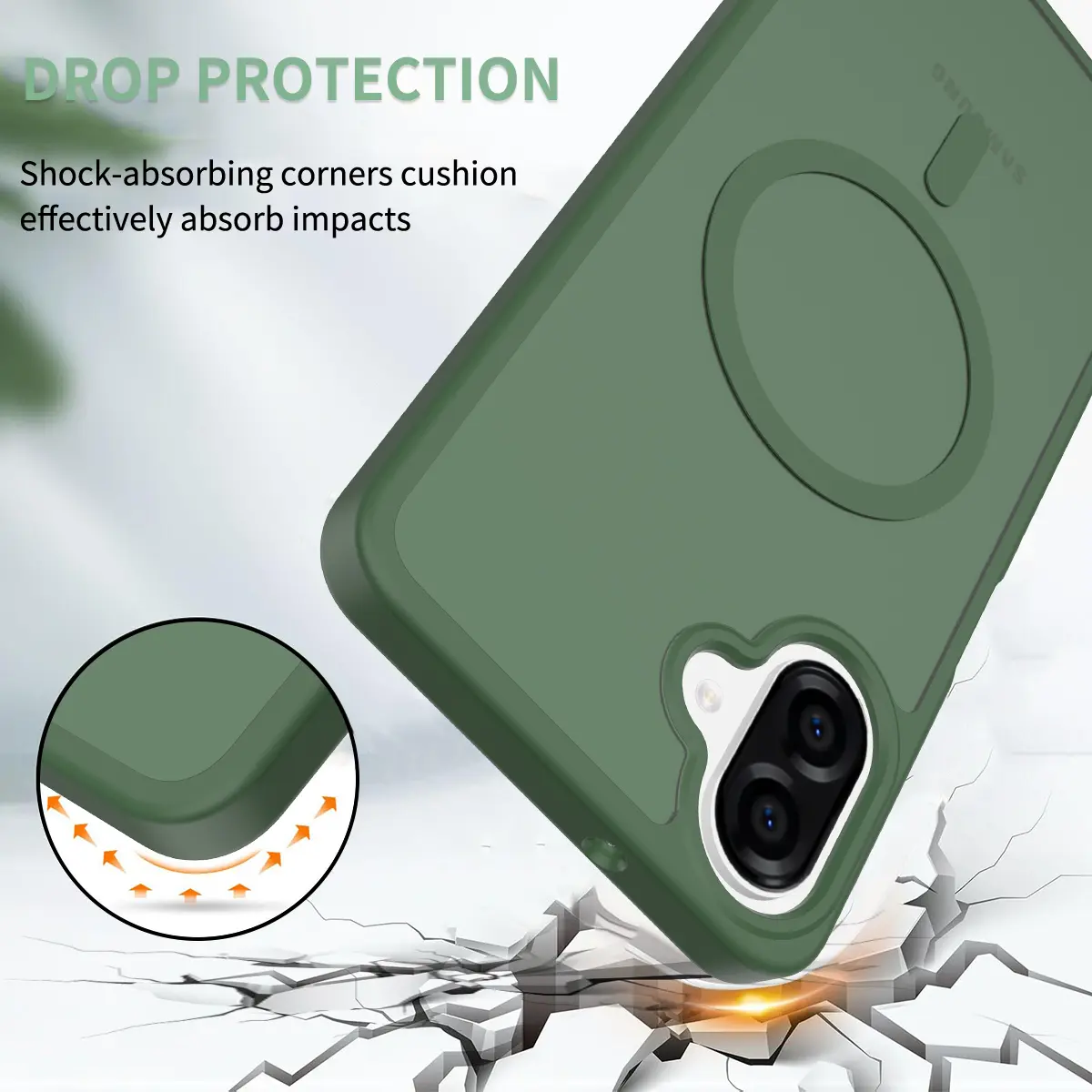 Samsung Galaxy A06 Hoesje met MagSafe Back Cover Matte Groen afbeelding 2