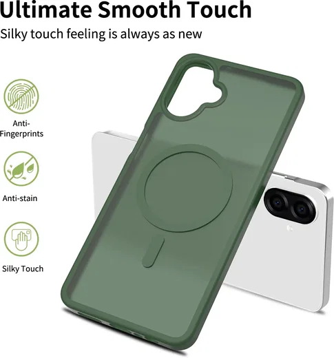 Samsung Galaxy A06 Hoesje met MagSafe Back Cover Matte Groen afbeelding 6