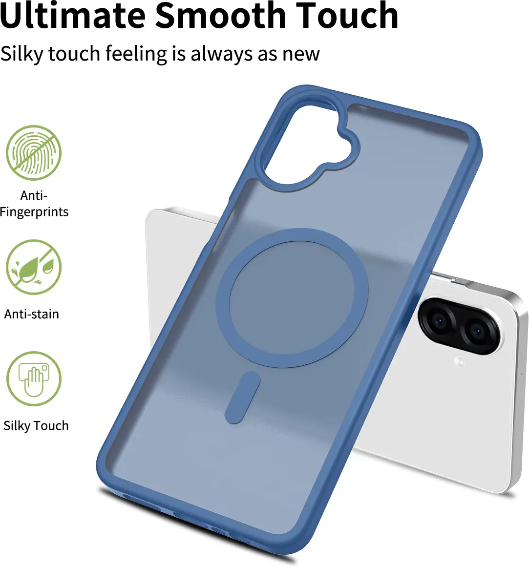 Samsung Galaxy A06 Hoesje met MagSafe Back Cover Matte Blauw afbeelding 6