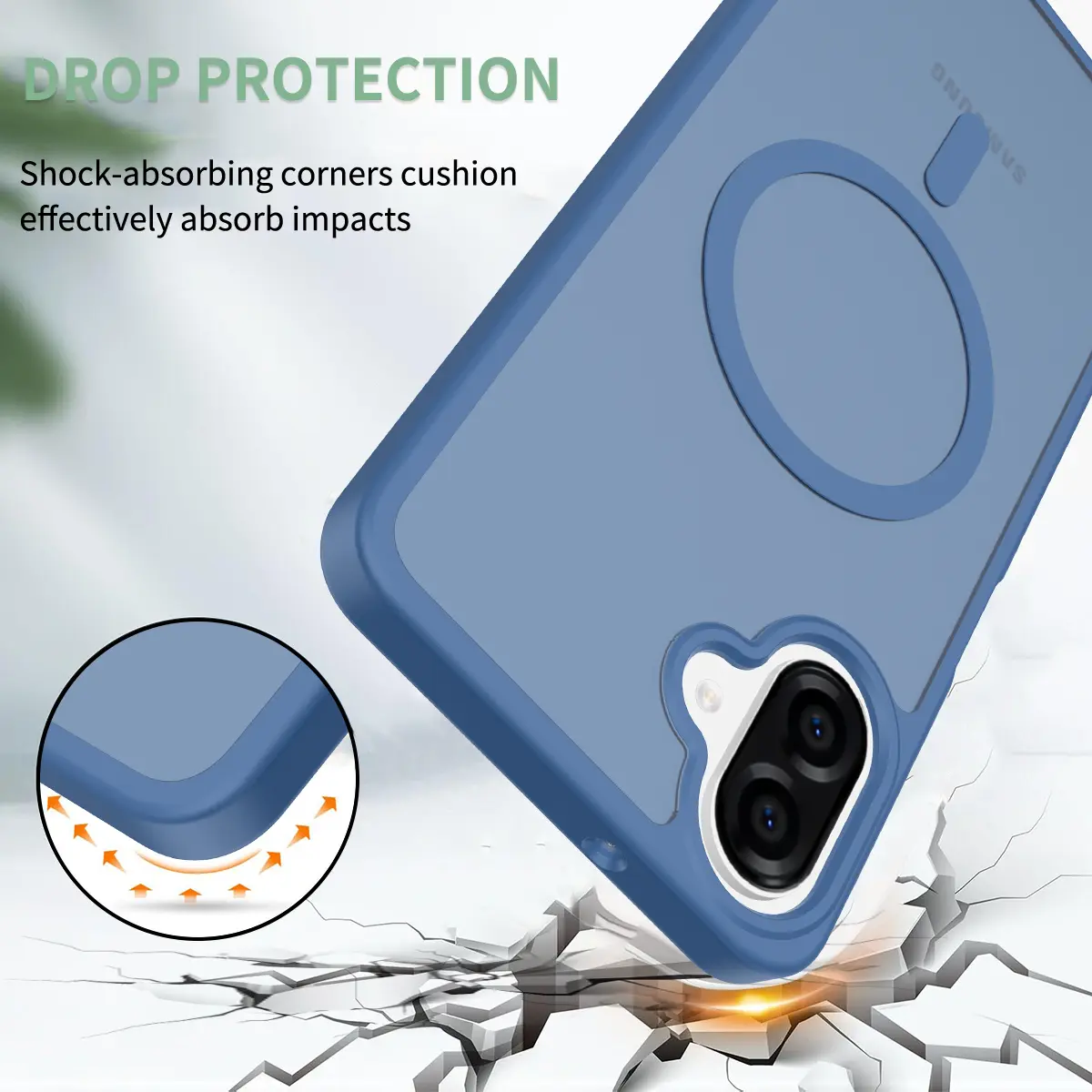 Samsung Galaxy A06 Hoesje met MagSafe Back Cover Matte Blauw afbeelding 2