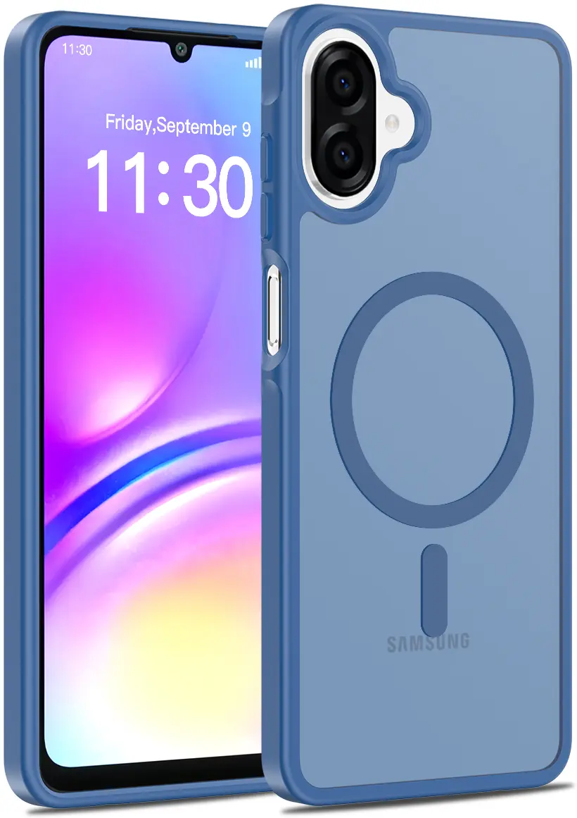 Samsung Galaxy A06 Hoesje met MagSafe Back Cover Matte Blauw afbeelding 1