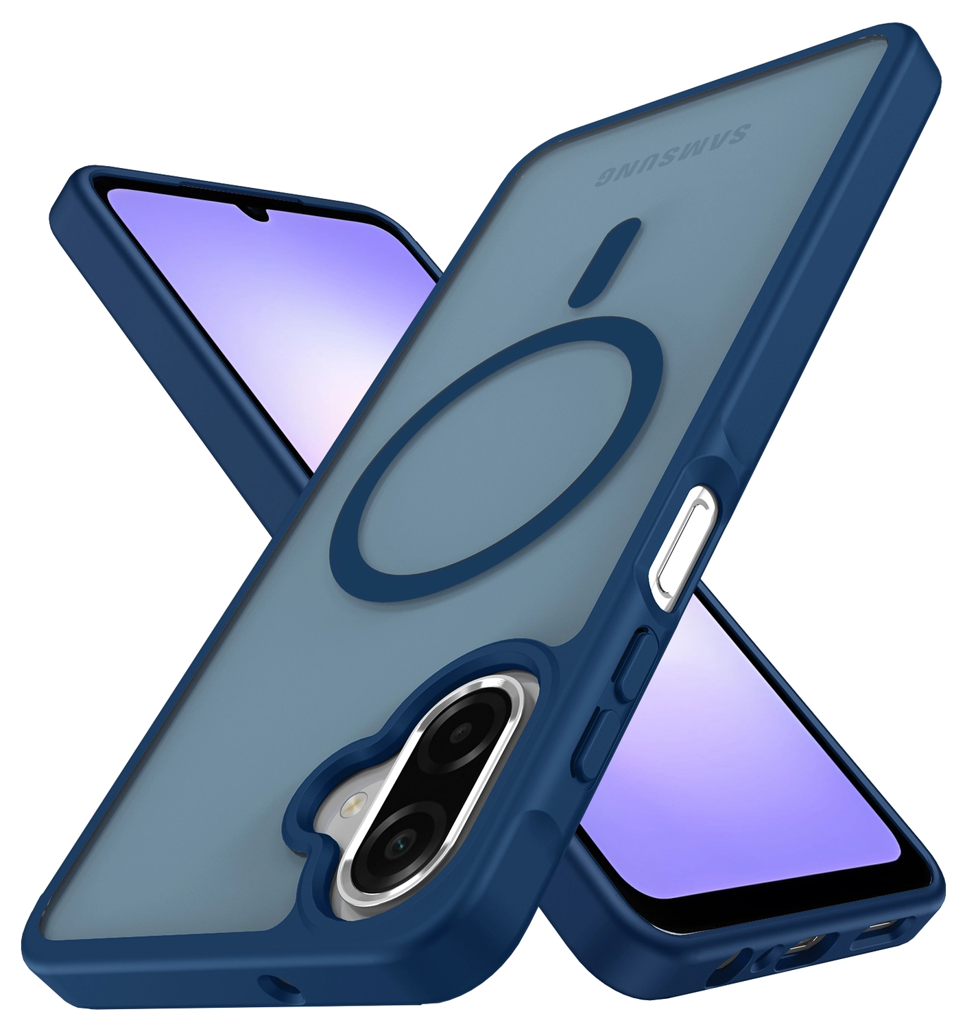 Samsung Galaxy A07 Hoesje met MagSafe Back Cover Matte Blauw afbeelding 2
