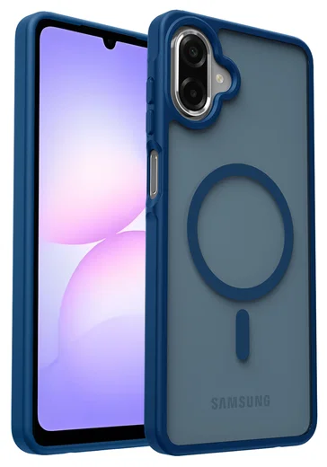 Samsung Galaxy A07 Hoesje met MagSafe Back Cover Matte Blauw afbeelding 7
