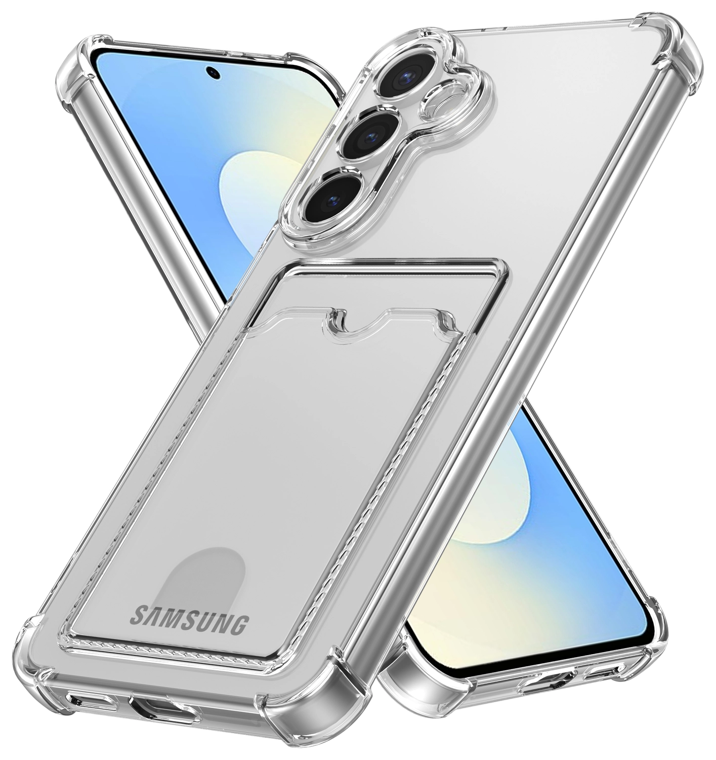 Samsung Galaxy S25 FE Hoesje Dun TPU met Pasjeshouder Back Cover Transparant afbeelding 1