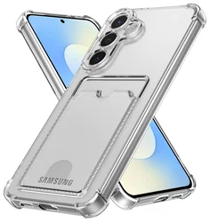 Samsung Galaxy S25 FE Hoesje Dun TPU met Pasjeshouder Back Cover Transparant afbeelding