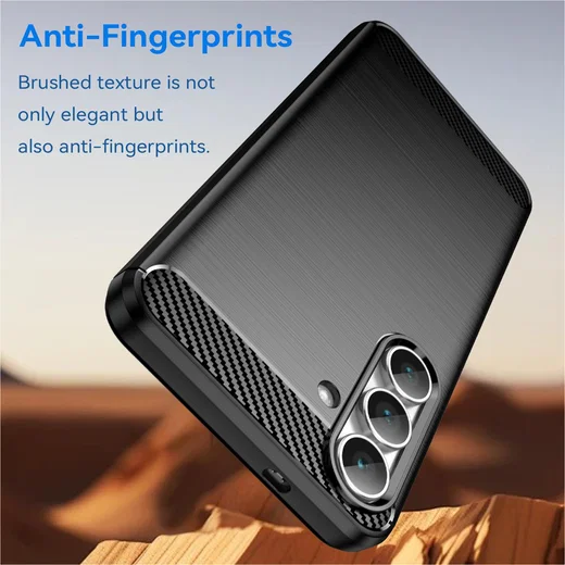 Samsung Galaxy S25 FE Hoesje Geborsteld TPU Flexibele Back Cover Zwart afbeelding 2
