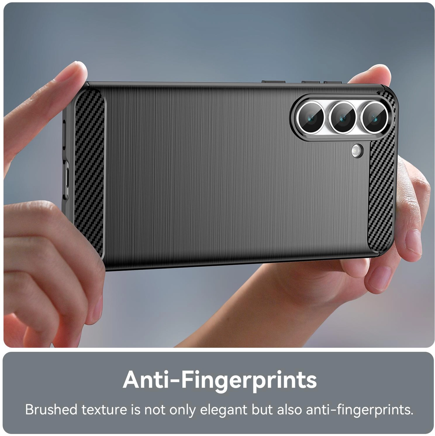 Samsung Galaxy S25 FE Hoesje Geborsteld TPU Flexibele Back Cover Zwart afbeelding 4