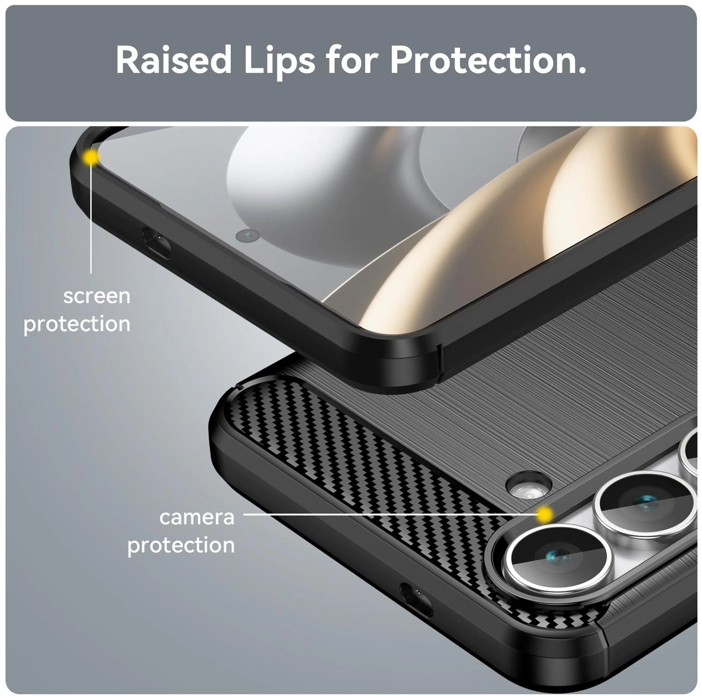 Samsung Galaxy S25 FE Hoesje Geborsteld TPU Flexibele Back Cover Zwart afbeelding 6