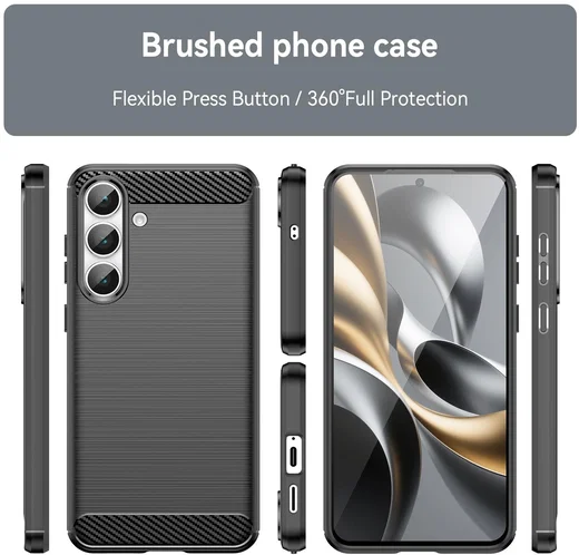 Samsung Galaxy S25 FE Hoesje Geborsteld TPU Flexibele Back Cover Zwart afbeelding 9