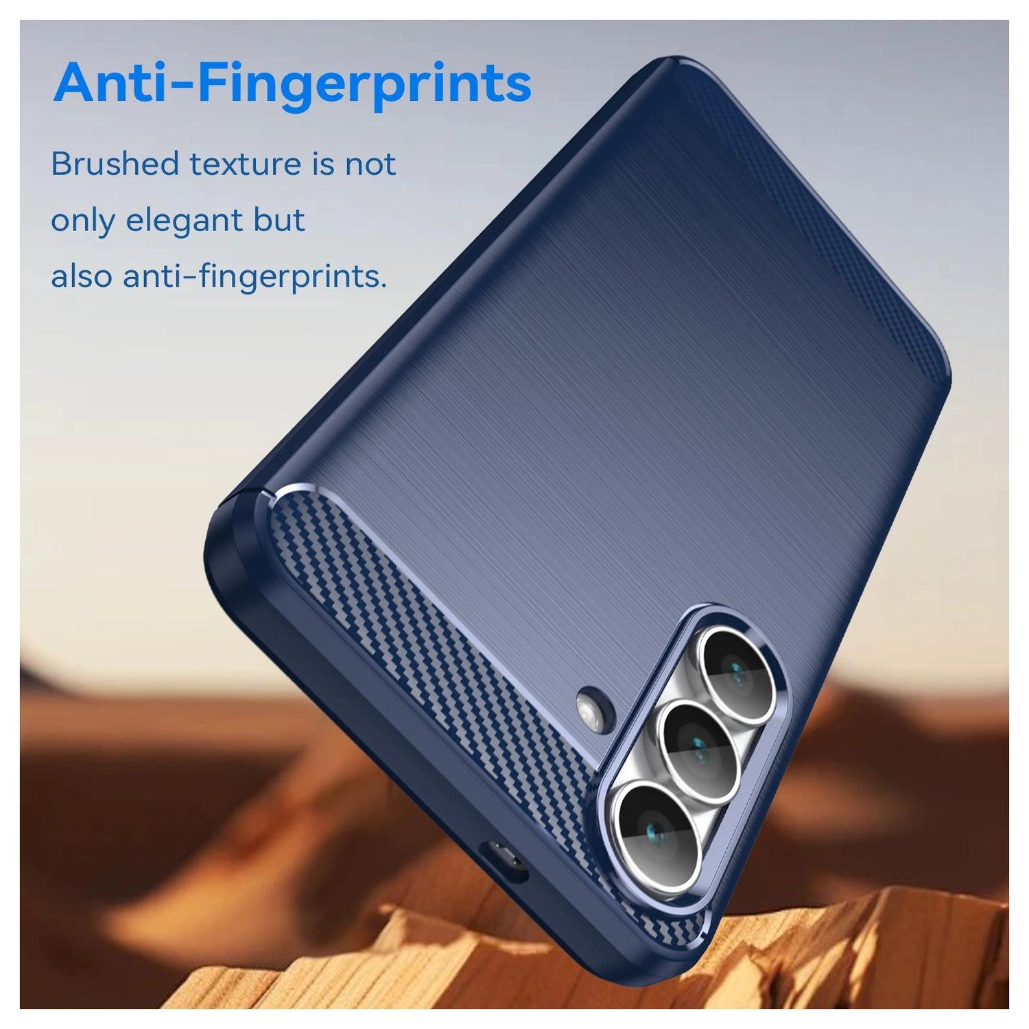 Samsung Galaxy S25 FE Hoesje Geborsteld TPU Flexibele Back Cover Blauw afbeelding 2