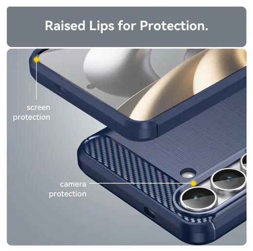 Samsung Galaxy S25 FE Hoesje Geborsteld TPU Flexibele Back Cover Blauw afbeelding 5