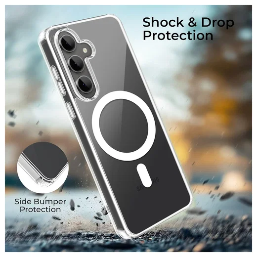 Samsung Galaxy S25 FE Hoesje Hard Back Cover met MagSafe Transparant afbeelding 2