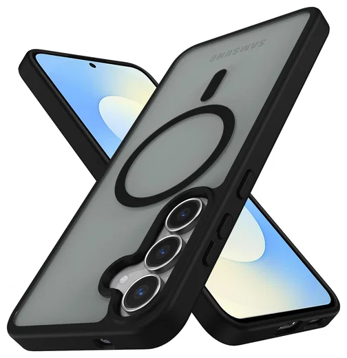Samsung Galaxy S25 FE Hoesje met MagSafe Back Cover Matte Zwart afbeelding 2
