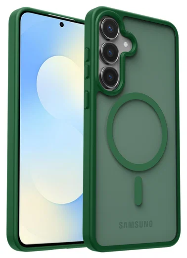 Samsung Galaxy S25 FE Hoesje met MagSafe Back Cover Matte Groen afbeelding 10