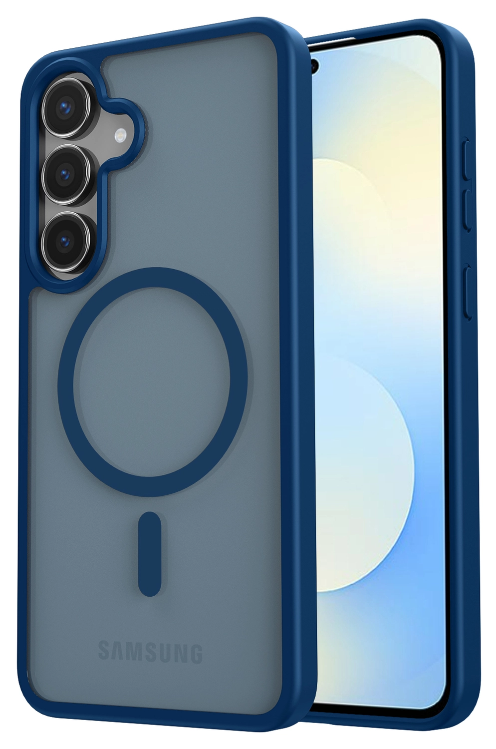 Samsung Galaxy S25 FE Hoesje met MagSafe Back Cover Matte Blauw afbeelding 1