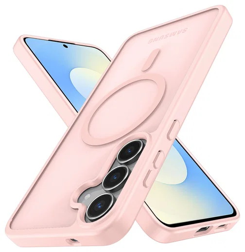 Samsung Galaxy S25 FE Hoesje met MagSafe Back Cover Matte Roze afbeelding 2